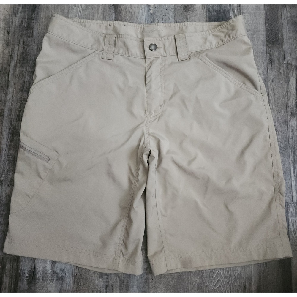 Columbia Cargo Shorts Mens 34 Tan Silver Ridge Hiking Outdoor Zip Pockets XM0790